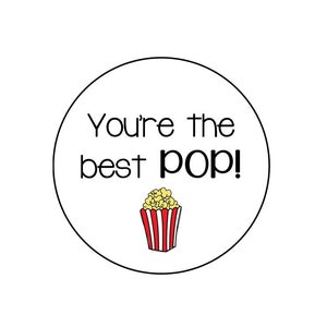 Best Pop Father&#39;s Day 2x2’’ CIRCLE and SQUARE tags | Printable | Instant Download