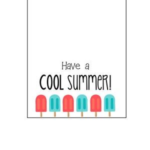 Have a Cool Summer 3.75x3.125&#39;&#39; Fold Over Bag Topper | Printable | Instant Download