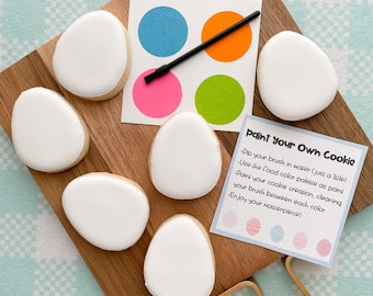 Easter Paint Your Own Cookie Instruction Card | Palette Size | Printable | Instant Download