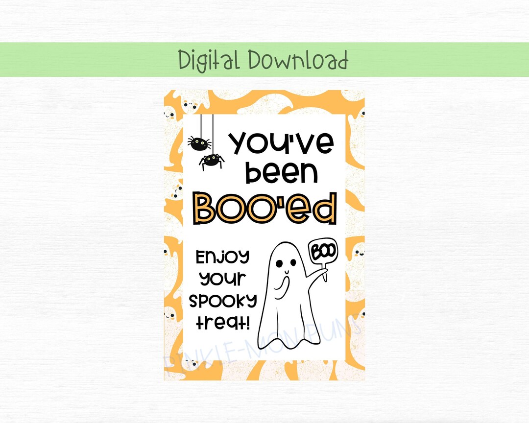 You've Been Booed Halloween Card | Cookie Cards | Printable | Instant ...