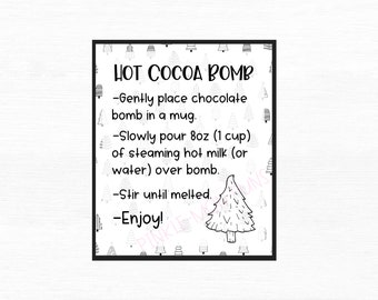 Hot Cocoa Bomb Cards | Printable | Instant Download
