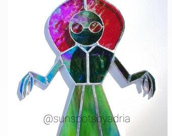 Flat Woods Monster stained glass suncatcher