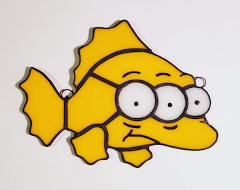 Three Eyed Fish Stained Glass Suncatcher