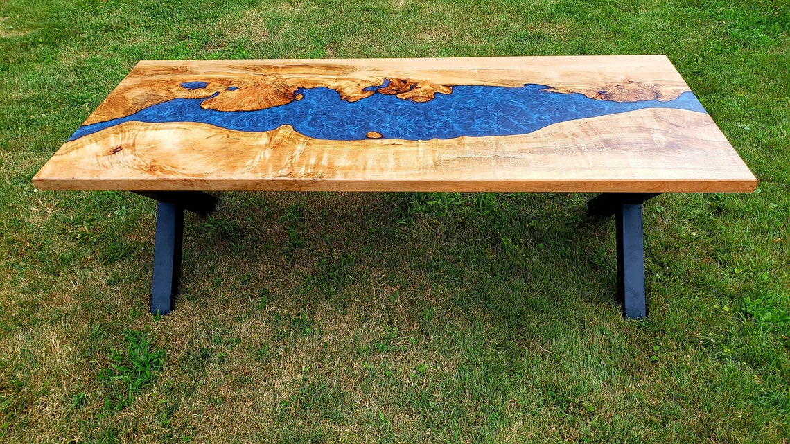 Maple River Coffee Table, River Table Dinning, River Table Coffee