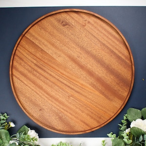 Sapele catch all tray, wooden tray, round wooden tray