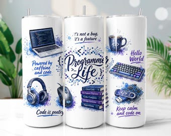 Immagine PNG per la scritta "Programmatore" su un bicchiere da 20 once, design per sublimazione a tema programmazione per studenti di informatica.