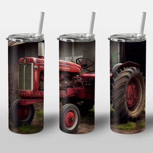 Old Tractor Design for Tumbler, Alcohol Ink Art, Farmhouse Dirty Tractor, STRAIGHT 20oz Skinny Tumbler Wrap Sublimation Design