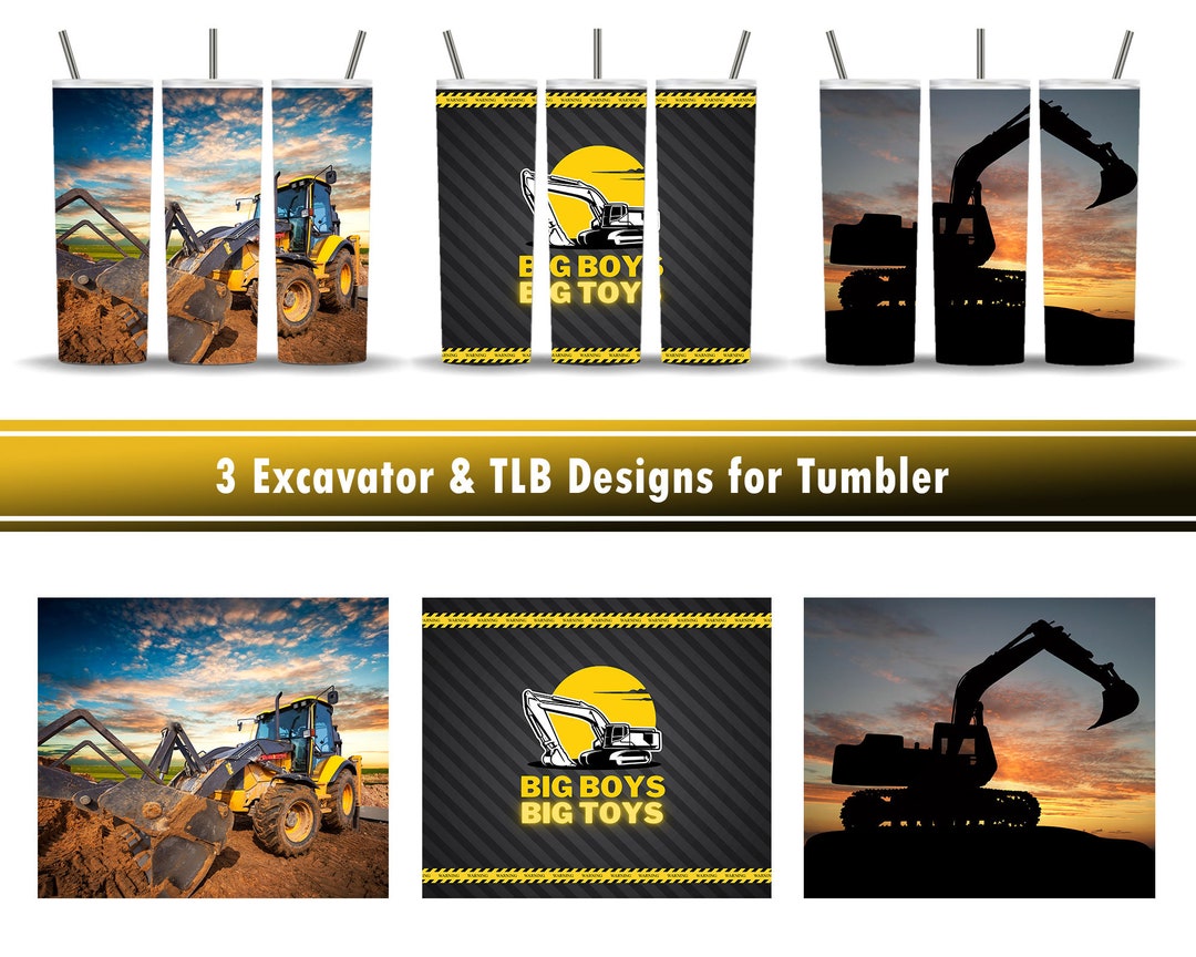 Excavator Tumbler Design Bundle, Building Construction Mining Engine