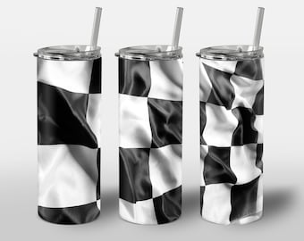 タンブラー用レーシングデザイン、フラッグレーシングスポーツカーモーター、ストレート20オンススキニータンブラーラップ昇華