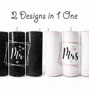 Mr. & Mrs. Wedding 20 oz sublimation tumbler design, Wedding Gift,  STRAIGHT 20oz Skinny Tumbler Wrap Sublimation, Commercial use