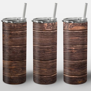 Rustic Wood Design for Tumbler, Wooding Carpenter Lumberjack Blank Images,  STRAIGHT 20oz Skinny Tumbler Wrap Sublimation Design