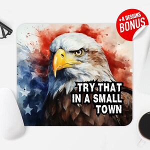 Versuchen Sie das in einer Kleinstadt Mauspad Sublimation Design, Computer Mauspad PNG, druckbare quadratische Mauspad Vorlage digitaler Download