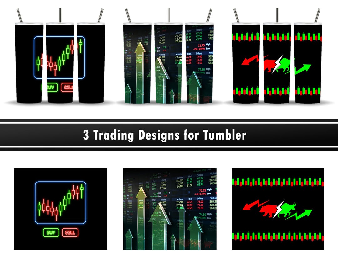 Trading Designs Bundle for Tumbler, Forex Crypto Stocks Candle Chart