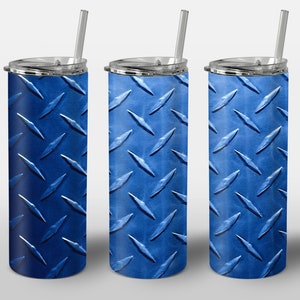 Blue Metal Design for Tumbler, Blue Steel Mechanical Structure, Gift for Men, PNG Image, STRAIGHT 20oz Skinny Tumbler Wrap Sublimation