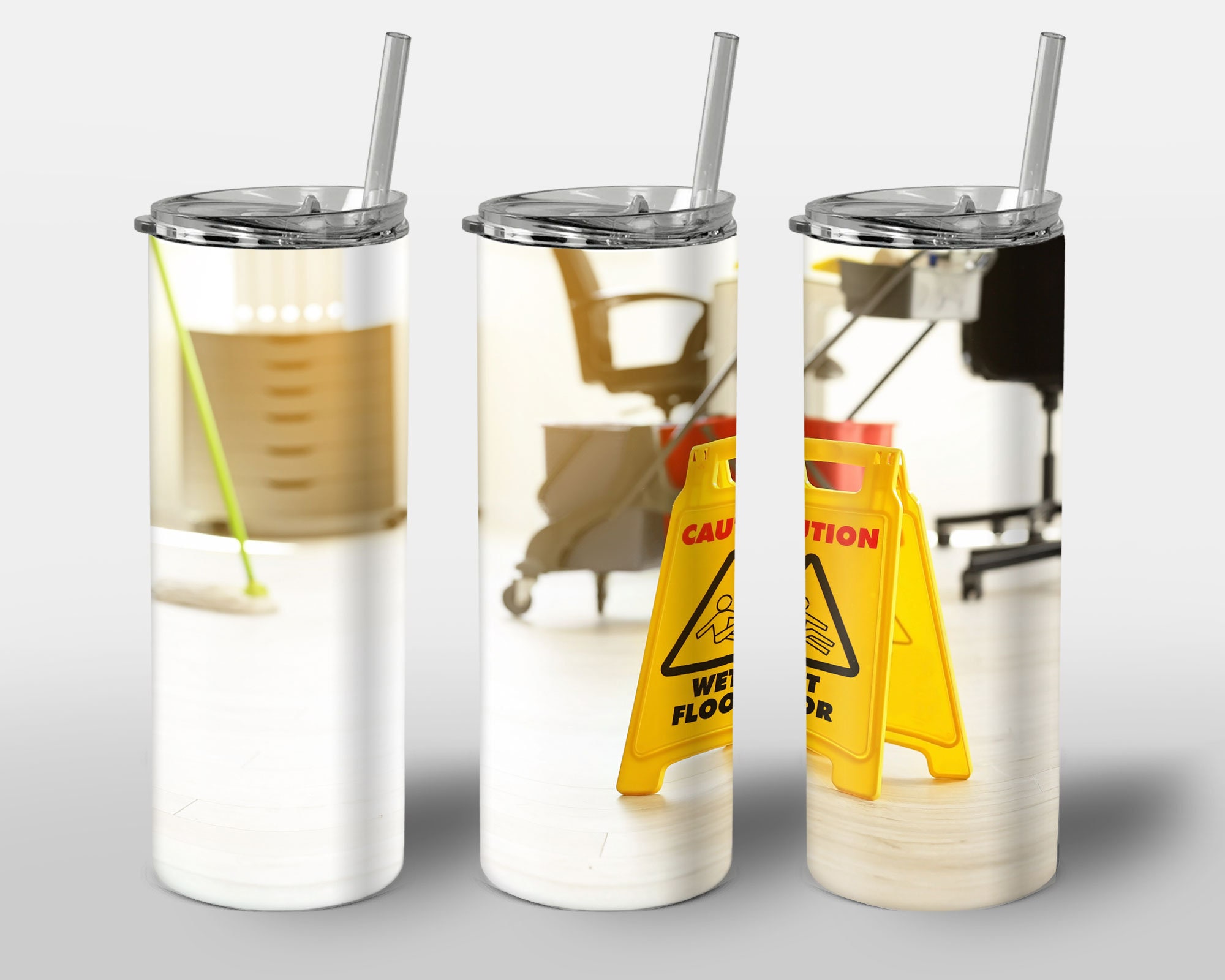 Janitor Caution Design for Tumbler, Janitor Yellow Danger Sign Cleaning ...
