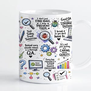 QA Engineer Mug Wrap Sublimation Design PNG, Software Tester 11oz & 15oz Cricut Mug Press Template, Digital Download