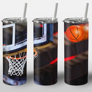 Basketball Hoop Design for Tumbler, STRAIGHT 20oz Skinny Tumbler Wrap Sublimation