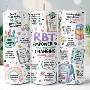 Opakowanie na kubek RBT w formacie PNG, zarejestrowany technik behawioralny, 20-uncjowy, cienki kubek, sublimacja, pobieranie cyfrowe