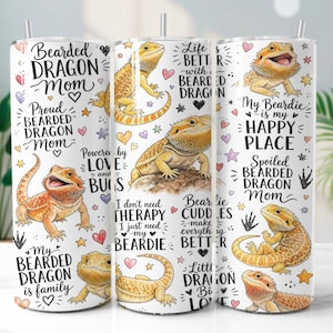 Skäggagam Tumbler Wrap PNG, söt ödla husdjur 20oz smal tumbler sublimeringsdesign, digital nedladdning