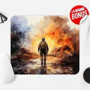 Firefighter Mouse Pad Sublimation Design, Fireman Computer Mouse Pad PNG Image, Printable Square Mouse Pad Template Digital Download