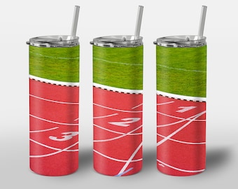 Running Track Design for Tumbler, STRAIGHT 20oz Skinny Tumbler Wrap Sublimation
