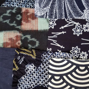 Vintage Boro Packet Kit/Vintage And New INDIGO!!!! Cotton/Includes Needles And Thread! Visible Mending/Slow Stitching