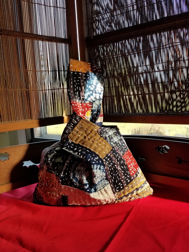 Japanese Loop/knot Bag Kit/ Boro Sashiko Reversible Etsy Canada