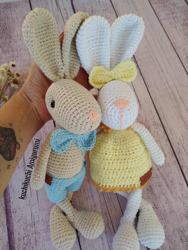 Amigurumi Rabbit Bunny Julia and René Tutorial PDF, Spanish - Etsy