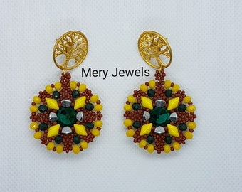 Forest Earrings Photo Tutorial with 14mm Rivoli Pinch and Gemduo