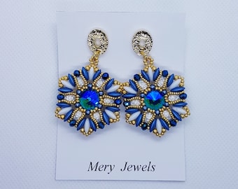 Tutorial: Water Lily Earrings with Rosette Cabochon and Moby Duo