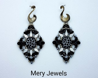 Maleficent Earrings Photo Tutorial with Arcos Coin Kite Beads