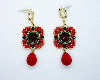 Tulip Earrings Tutorial with 14mm Rivoli and Gemduo