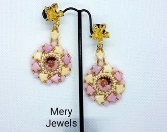 Desert Rose Earrings Tutorial with 2-Hole Bell and 4mm Bicone