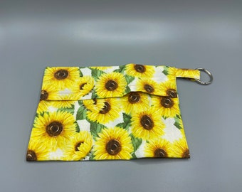 Sunflower Small Cosmetic Pouch Mask/Sanitary Pad Holder