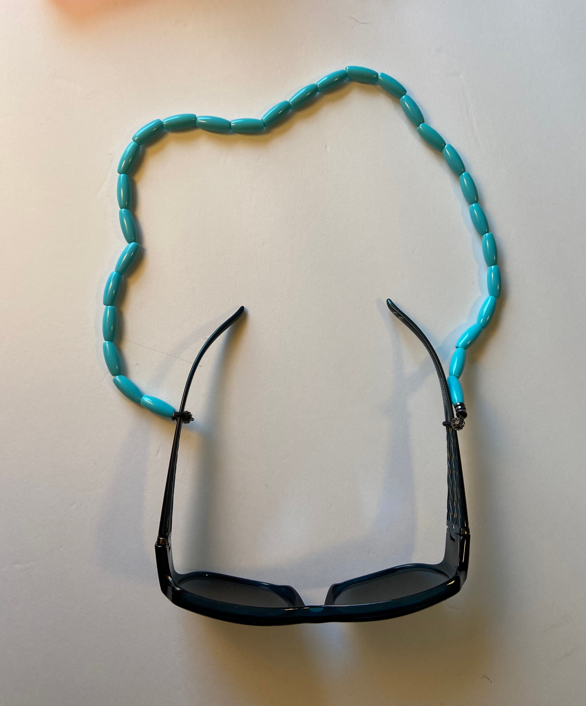 Blue Beaded Eyeglass Chain, Reading Glasses Chain, Eyeglass Holder,  Eyeglass Necklace, Lanyard for Glasses, Handmade Jewelry 