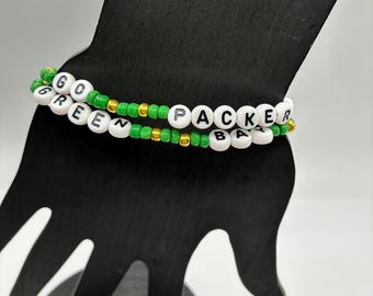 Go Packers Beaded Stretch Bracelets