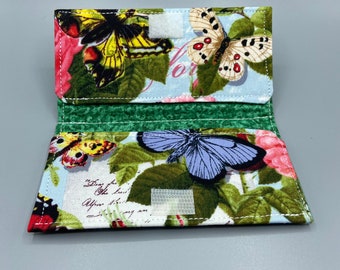 Small Floral and Butterfly Fabric Wallet