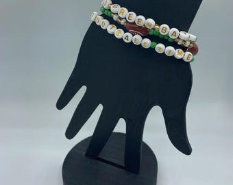 Go Green Bay Set of 3 Beaded Stretch Bracelets