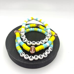 Chargers Set of 3 Beaded Stretch Bracelets