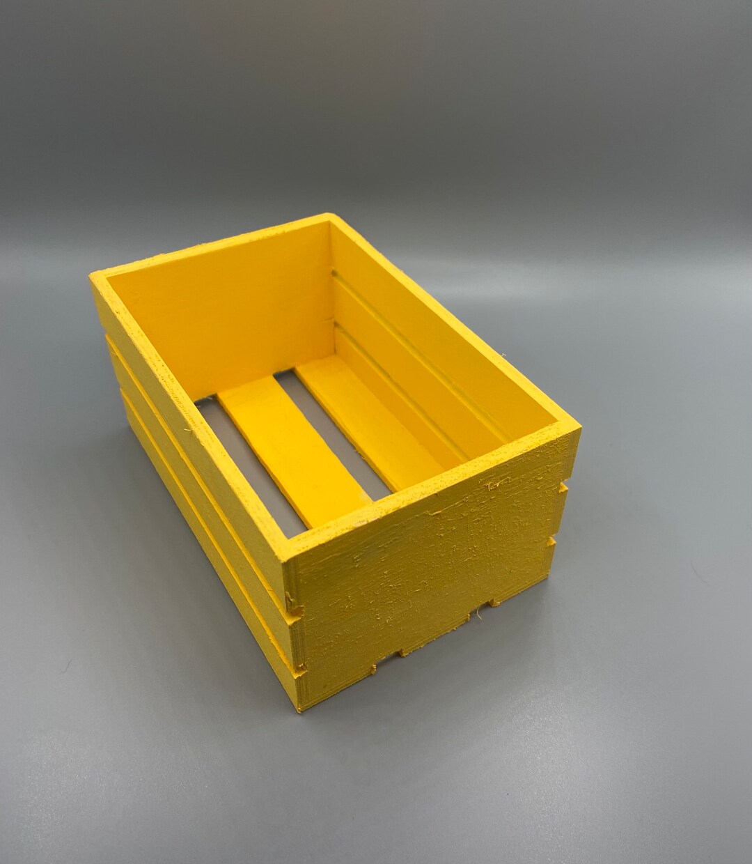 Small Yellow Wooden Crate - Etsy