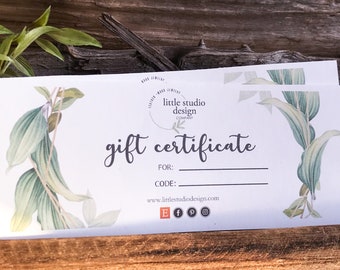 Gift Certificate for Little Studio Design Co, Gift Certificate for Her, Digital Gift Certificate