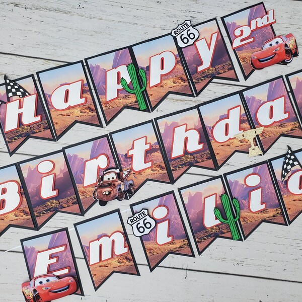 Mcqueen Birthday Banner - Etsy