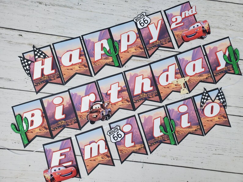 Lightning Mcqueen Banner Cars Banner Cars Theme - Etsy