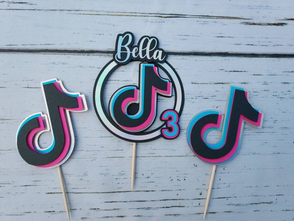 Tik Tok Cupcake Toppers Tik Tok Theme Tik Tok Cake Tik - Etsy