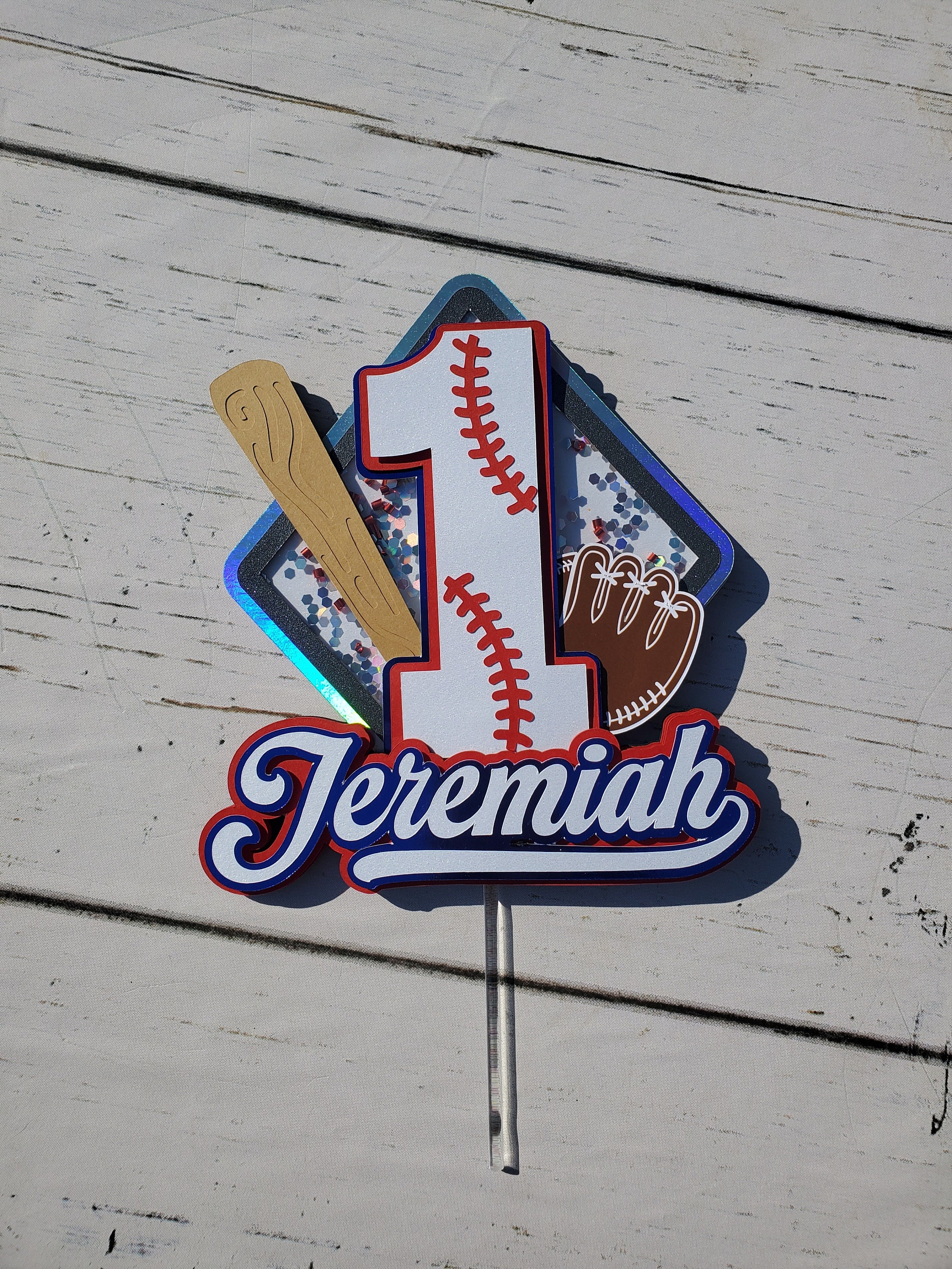 Baseball Cake Topper Sports Birthday Party Rookie of the year theme Baseball 1st Birthday The big one Our little Slugger