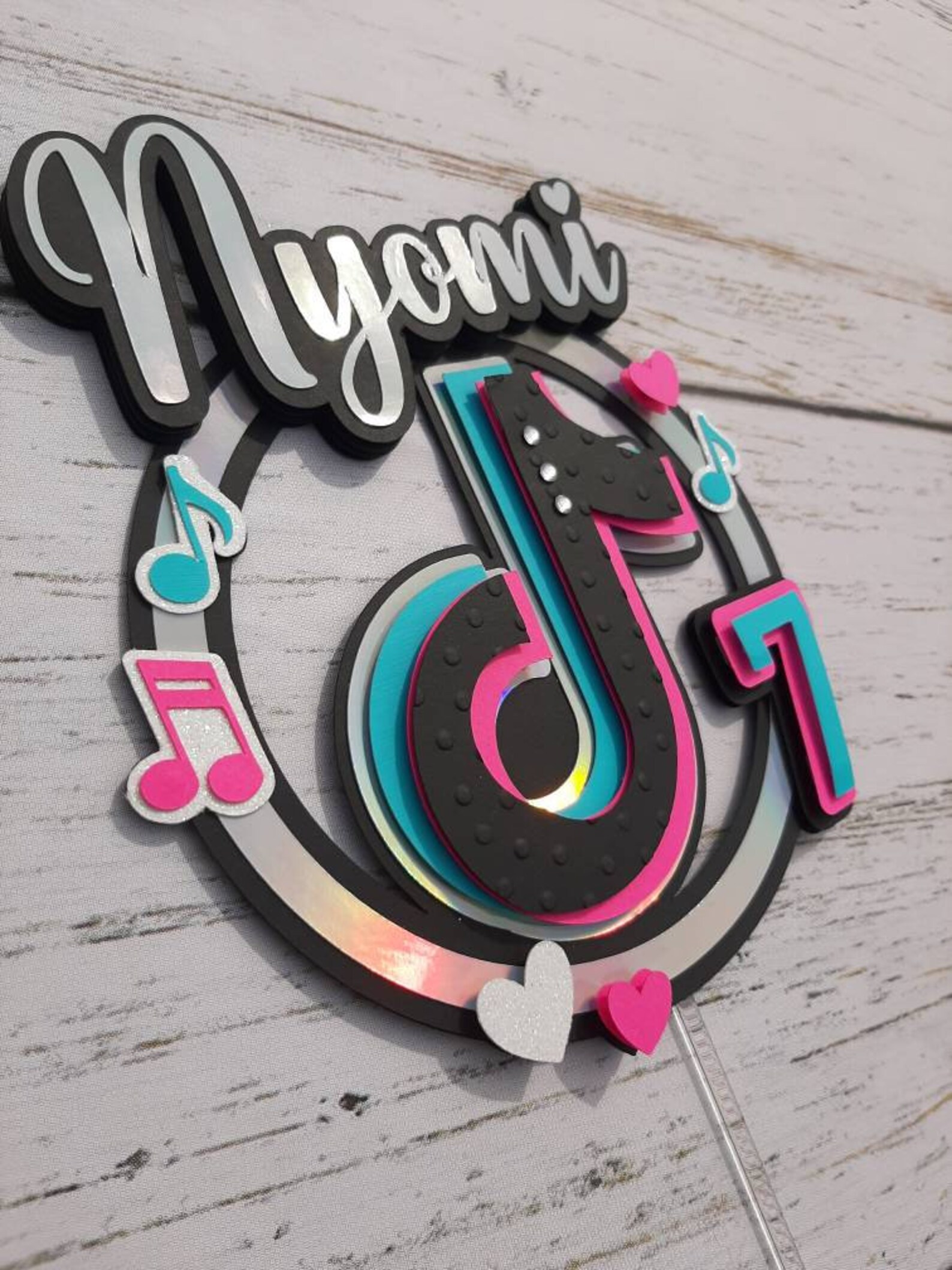Tiktok Cake Topper Tik Tok Cake Topper Tiktok Theme Etsy