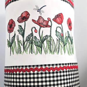 Poppies and Dragonfly Water Cooler Tank Cover, Decorative Water Cooler Tank Cover