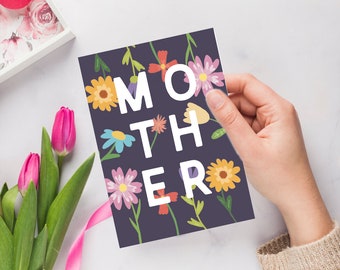 Druckbare Muttertagskarten, druckbare Blumenkarten, Sofort Download