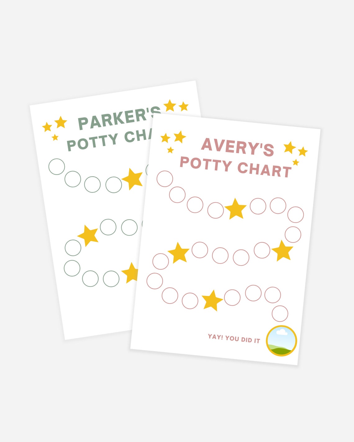Editable Potty Chart, Potty Training Chart, Custom Sticker Chart, Potty Training Printable