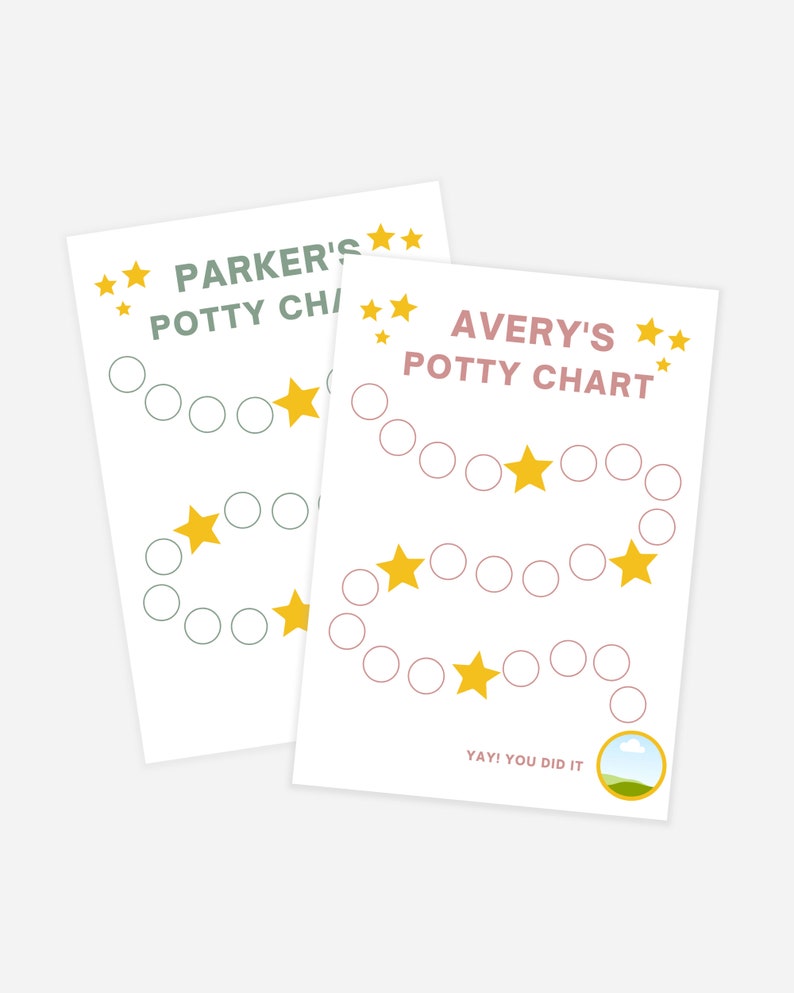 Editable Potty Chart, Potty Training Chart, Custom Sticker Chart, Potty